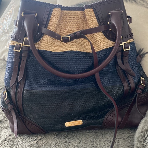 SOLD! Burberry Prorsum raffia whipstitch runway rare bag🖤 - Picture 11 of 17